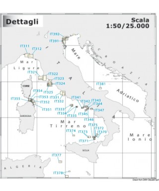 Carte Navimap IT355-IT356 I.Budelli, I.Spargi, I.La Maddalena, I.S.Stefano, P.ta Palau, P.to Pozzo